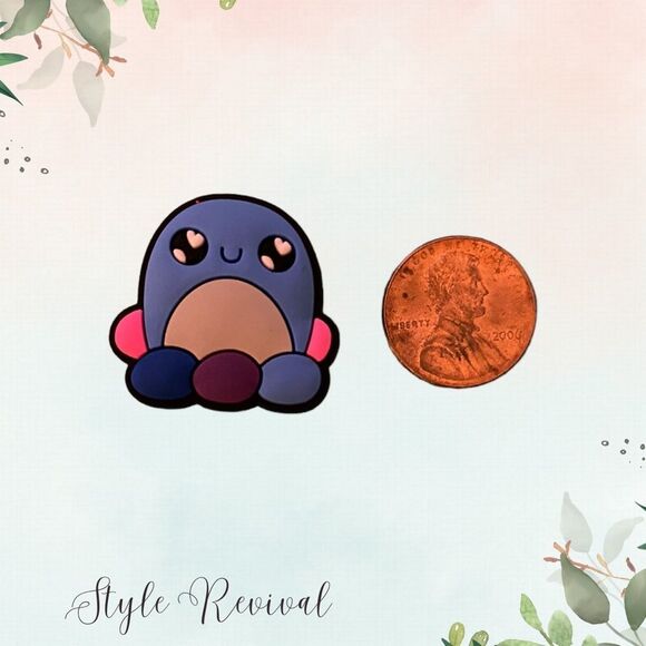 5/$10 Jibbitz Squishmallow Blue / Purple with Heart Eyes 😍 Croc Shoe Charms - Picture 1 of 3